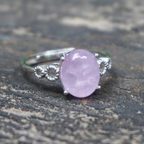 🆕Natural Kunzite Crystal Gemstone Ring 925 Sterling Silver - Picture 4 of 5